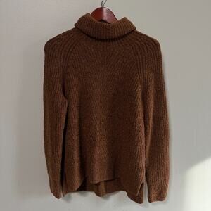 Madewell Mercer Turtleneck Sweater Size Small Brown Knit Wool Warm Winter